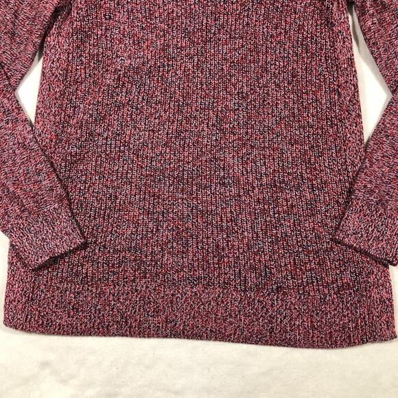 LOFT Outlet Sweater Women’s XL Pullover Knit Mock Neck Red Multi Preppy America - Picture 5 of 11